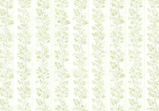 Seamless botanical pattern background, light green floral design, nature inspired textile print, wallpaper art
