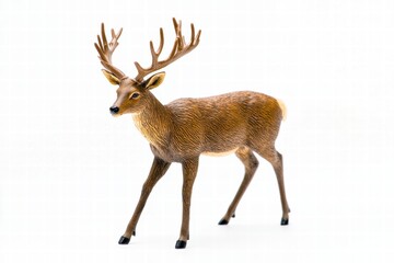 Majestic deer isolated on white, ultra-realistic wildlife photography.