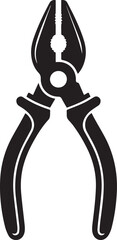 Pair of Pliers Silhouette Vector | Black Vector Art Illustration for Tool and Hardware