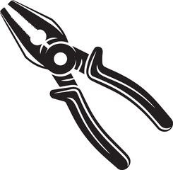 Pair of Pliers Silhouette Vector | Black Vector Art Illustration for Tool and Hardware