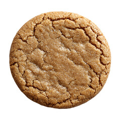 baked molasses cookie isolated on transparent background
