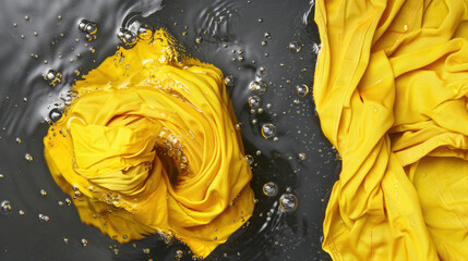 wet yellow fabric texture