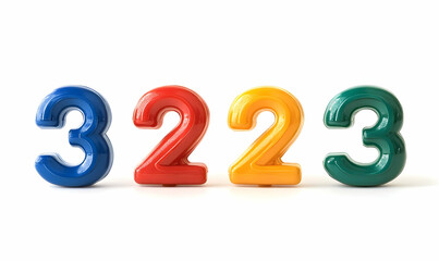 Colorful number sequence isolated design