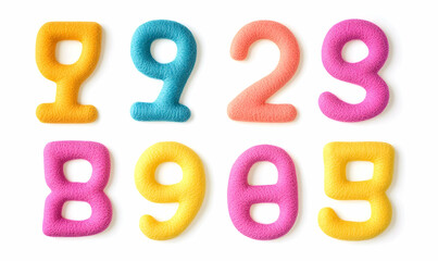 Fototapeta premium Colorful number set illustration