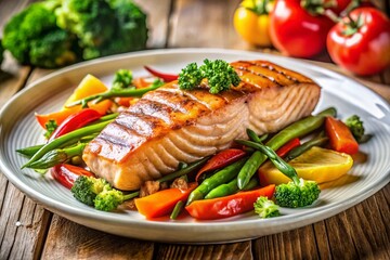 Healthy Grilled Salmon with Sauteed Vegetables - Delicious Dinner Recipe