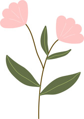 Flowers and leaves flat design illustration