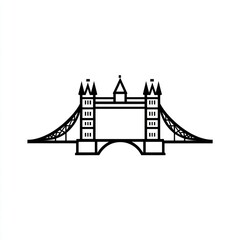 Simple Line Art of Tower Bridge