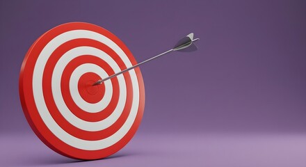 Arrow hitting the bullseye of a target.