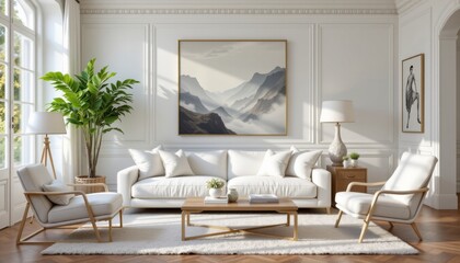 the white sofa exudes a sense of timeless elegance and sophistication, elevating the overall...