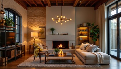 dim lighting fixtures with warm, ambient glow help set the relaxed and intimate vibe of the lo fi...