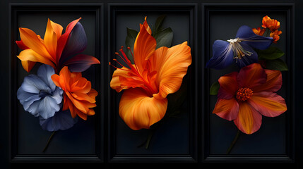 Vibrant Floral Arrangement In Framed Display