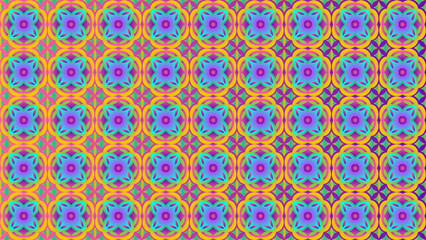 Chromatic Rave Bloom - Vibrant Florets Pulsating on an Electric Field