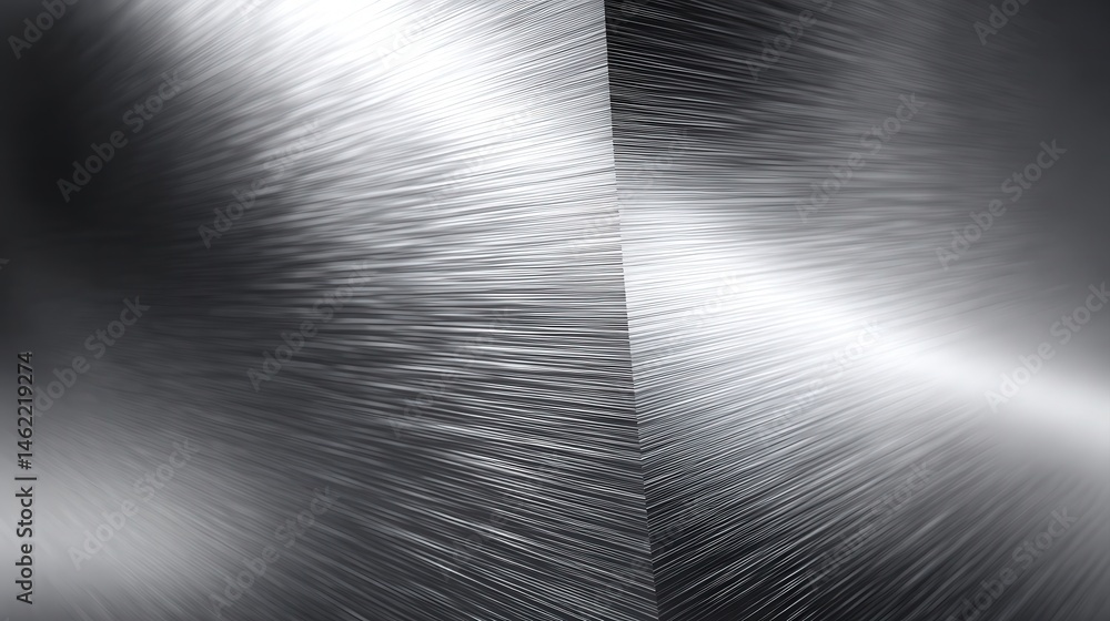 Poster abstract metallic texture with dynamic lines and a shiny, reflective surface, creating a modern, ind
