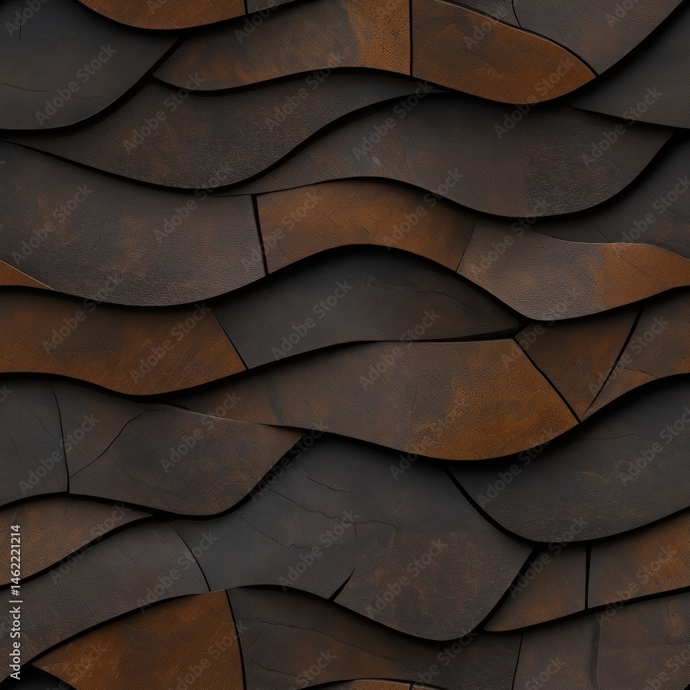 Poster seamless textured surface with wavy patterns in earthy tones ideal for design projects and backgroun