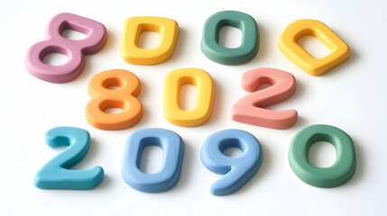 Fototapeta premium Colorful numbers for educational use
