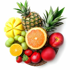 Colorful fruit display arrangement