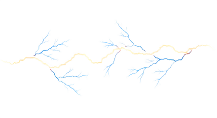 Abstract fractal art featuring a mesmerizing blend of blue and orange hues, creating a captivating visual experience.