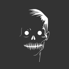 Terror face on black background design