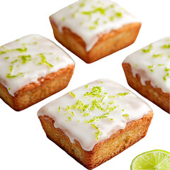 Lime Cakes Recipe isolated on transparent background