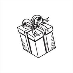 Gift Box Silhouette Clip art with Bow