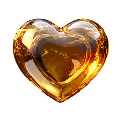 golden heart isolated  on transparent  background