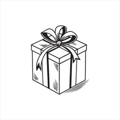 Gift Box Silhouette Clip art with Bow