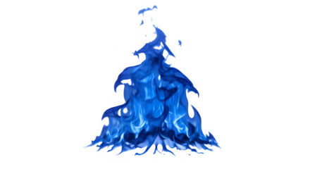 Fiery blue flames dance in the dark, creating a mesmerizing spectacle.