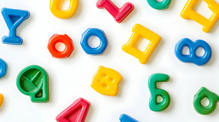 Fototapeta premium Colorful plastic letters and numbers