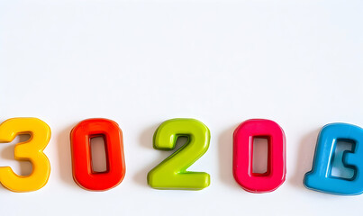 Colorful plastic numbers educational aid