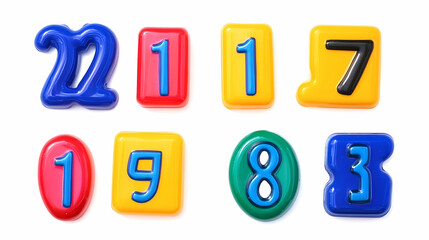 Colorful plastic numbers educational image