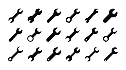 Wrench Tool Set Black Icon