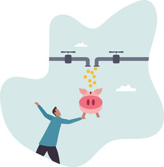 Multiple streams of income, passive income or revenue from invest in multi assets, side hustles to make money.character for design.