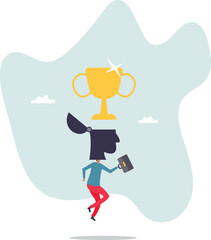 Success mindset, positive attitude to succeed, motivation or optimistic for self development,character for design.