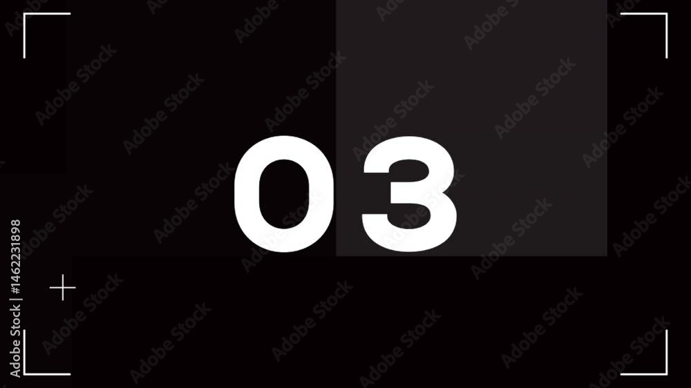 Aufkleber Dynamic Countdown Sequence with Modern Geometric Transitions on Black Background