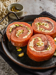 frozen salmon rolls with cheese