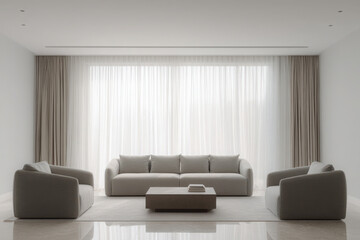 serene interior space showcasing light aesthetic minimalism featuring soft neutral colors natural light filtering