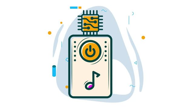 AI generated music micro player animation, songs on demand  animated video Artificial intelligence Clip Natural Language Processing footage Machine Learning motion graphics