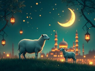 Eid ul Azha Eid Mubarak design for islamic festible.	