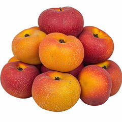 Colorful round apples pyramid