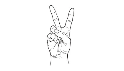 Fototapeta premium Hand making peace sign gesture on white background for Pride Month 