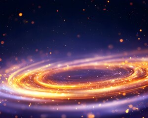 Obraz premium Glowing orange and purple spiral nebula with sparkling dust