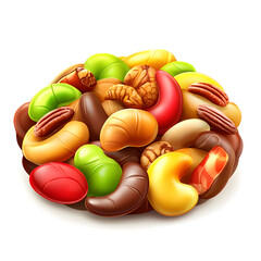 Clipart of Trail Mix clipart, Decorate for Processed Foods shop, isolated on white background