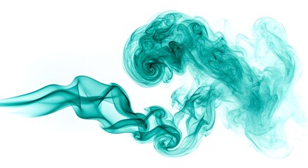 Photorealistic Teal Smoke Swirl