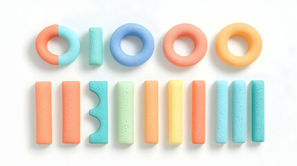 Fototapeta premium Colorful geometric shapes for kids playtime