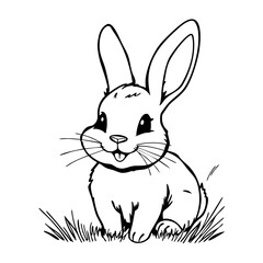 Obraz premium line art drawing a rabbit