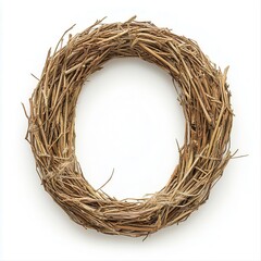 Round straw wreath