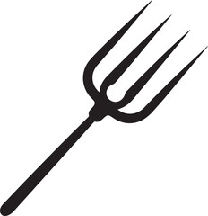 Pitchfork Tool in Silhouette Vector | Black Vector Art Illustration for Farming Designs