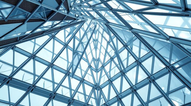 Modern architectural structure, glass and steel