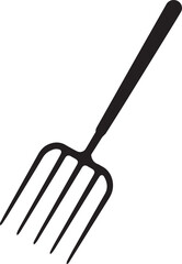 Pitchfork Tool in Silhouette Vector | Black Vector Art Illustration for Farming Designs