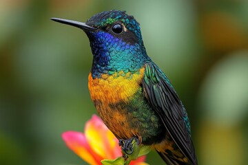 Fototapeta premium Stunning Colorful Hummingbird in Nature